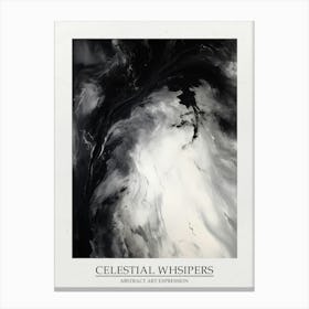 Celestial Whsipers Abstract Black And White 1 Poster Canvas Print
