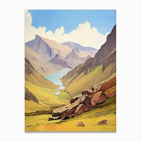 Lares Trek Peru 3 Vintage Travel Illustration Canvas Print