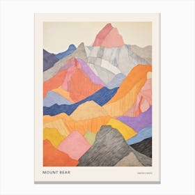 Mount Bear United States Colourful Mountain Illustration Poster Canvas Print