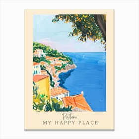 My Happy Place Positano 3 Travel Poster Canvas Print