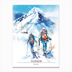 Gudauri   Georgia, Ski Resort Poster Illustration 0 Canvas Print