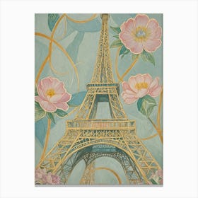 Eiffel Tower and Flowers Canvas Print