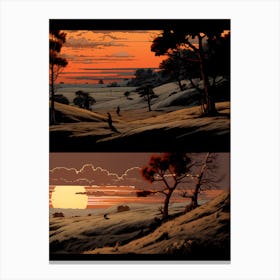 Sunset In The Desert Canvas Print