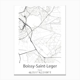 Boissy Saint Leger,France Minimalist Map Canvas Print