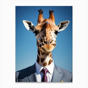 Giraffe In A Suit (24) 1 Canvas Print
