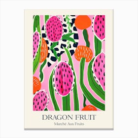Marche Aux Fruits Dragon Fruit Fruit Summer Illustration 1 Canvas Print