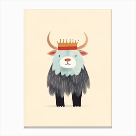 Little Yak 3 Wearing A Crown Canvas Print