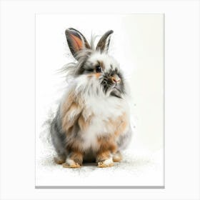 American Fuzzy Rabbit Nursery Illustration 1 Canvas Print