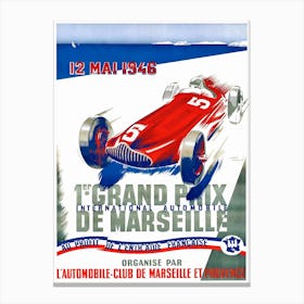 1946 Marseille Grand Prix Racing Poster Canvas Print