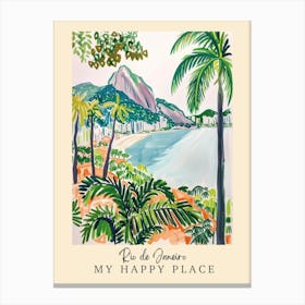 My Happy Place Rio De Janeiro 4 Travel Poster Canvas Print