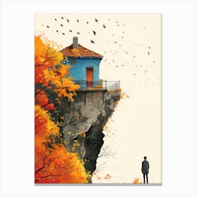 House On The Cliff Canvas Print