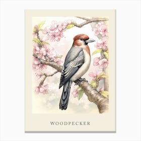 Beatrix Potter Inspired  Animal Watercolour Woodpecker 2 Canvas Print