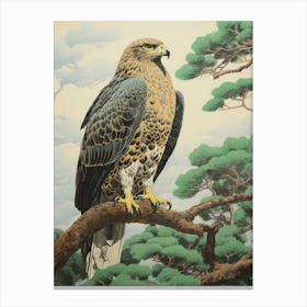 Ohara Koson Inspired Bird Painting Golden Eagle 3 Canvas Print