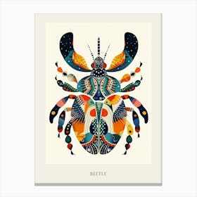 Colourful Insect Illustration Beetle 13 Poster Canvas Print