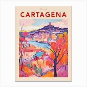 Cartagena Spain 3 Fauvist Travel Poster Canvas Print