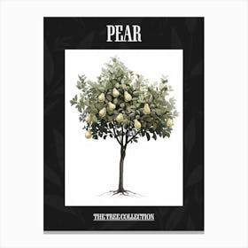Pear Tree Pixel Illustration 2 Poster Canvas Print
