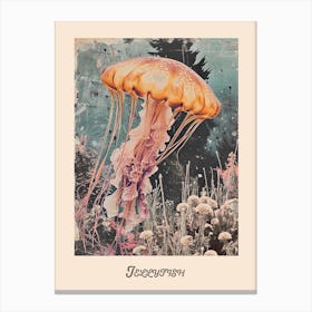 Jellyfish Vintage Collage 3 Canvas Print