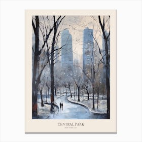 Winter City Park Poster Central Park New York City 1 Canvas Print