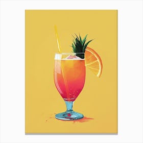 Tropical Drink Swirls of Sip: Retro Mixology Canvas Print