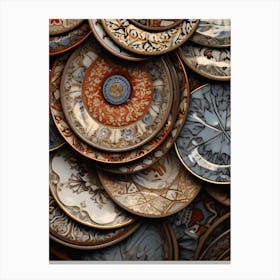 Collection Of Plates Canvas Print