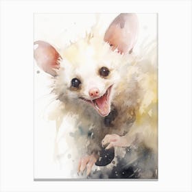 Light Watercolor Painting Of A Hissing Possum 3 Canvas Print