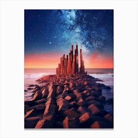 Rock Towers At Night Canvas Print