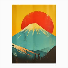 Japandi Cubist Fusion: Mt Fuji 2 Canvas Print