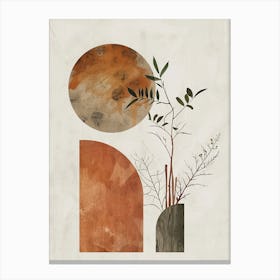 Abstract Painting plant and moon Canvas Print