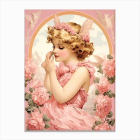 Vintage Pink Illustration Kitsch 3 Canvas Print