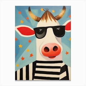 Little Cow 1 Wearing Sunglasses Canvas Print