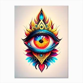 Enlightenment, Symbol, Third Eye Tattoo Canvas Print