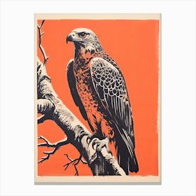 Harpy Eagle, Woodblock Animal Drawing 3 Canvas Print