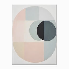 Seeing - True Minimalist Calming Tranquil Pastel Colors of Pink, Grey And Neutral Tones Abstract Painting for a Peaceful New Home or Room Decor Circles Clean Lines Boho Chic Pale Retro Luxe Famous Peace Serenity Canvas Print