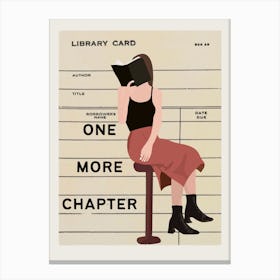 One More Chapter Library Card Canvas Print