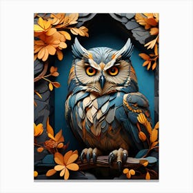 Owl In Autumn Canvas Print