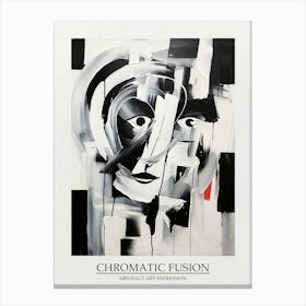 Chromatic Fusion Abstract Black And White 1 Poster Canvas Print