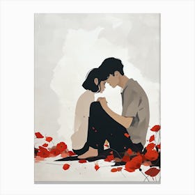 Red and White Love,Valentine's Day Canvas Print