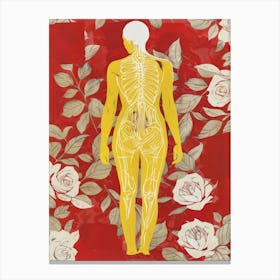 Skeleton And Roses Canvas Print