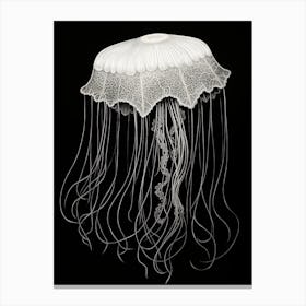 Moon Jellyfish Drawing 3 Canvas Print