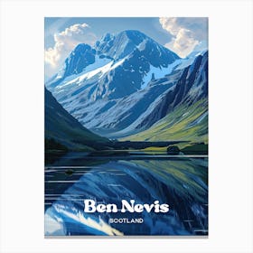 Ben Nevis Scotland Vibrant Digital Travel Illustration Canvas Print