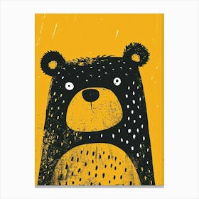 Yellow Black Bear 2 Canvas Print