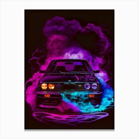 Bmw E30 Smoke Muscle Smoke Drift Retro Racing vintage classic Car Canvas Print