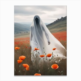 Ghost In The Poppy Fields Painting (19) Canvas Print