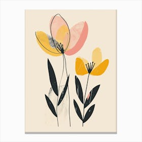 Mecca Flower Market Boho Minimalist Style Canvas Print