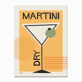 Dry Martini Retro Cocktail  Canvas Print