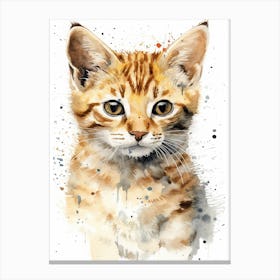 Baby Cat Kitten Watercolour Nursery 3 Canvas Print