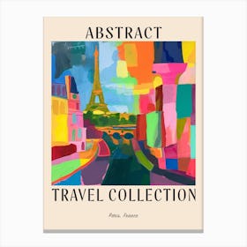 Abstract Travel Collection Poster Paris France 4 Canvas Print
