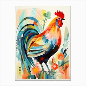 Bird Painting Collage Chicken 5 Canvas Print