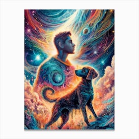 Man And His Dog Canvas Print