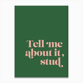 Tell me about it, stud Canvas Print